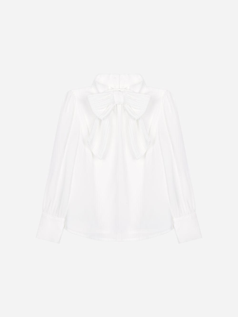 Elegant ecru blouse with bow