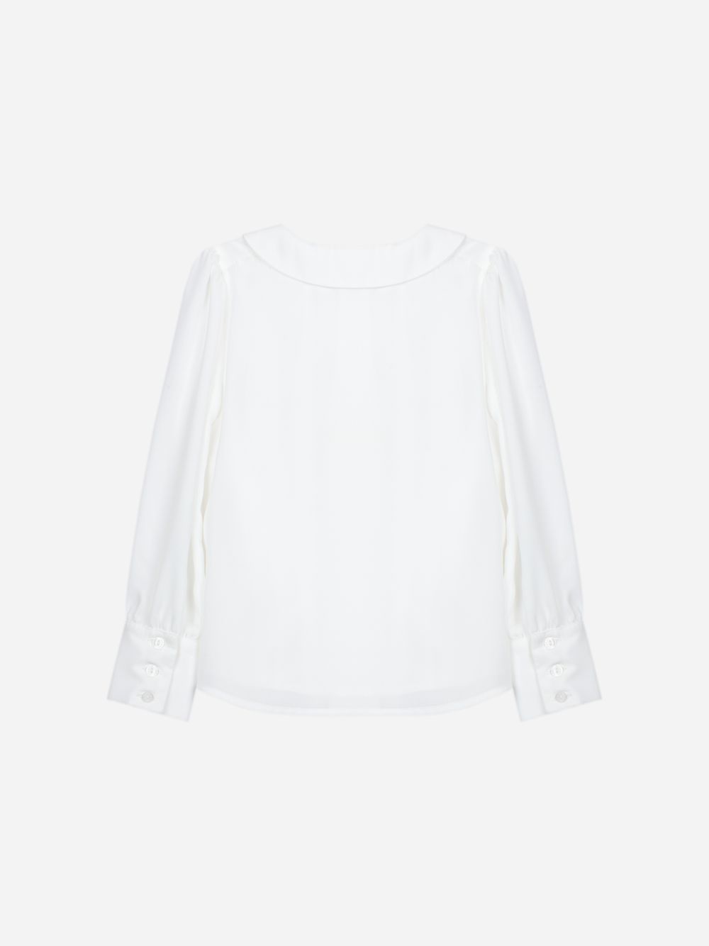 Ecru chiffon blouse with pearl buttons