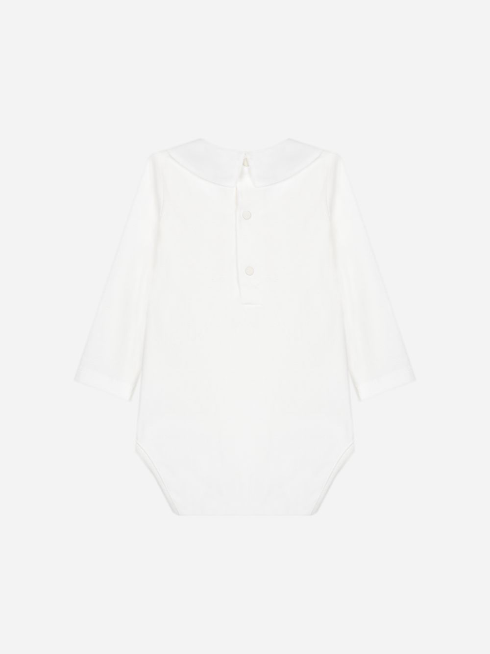 Elegant ecru bodysuit with embroidered collar