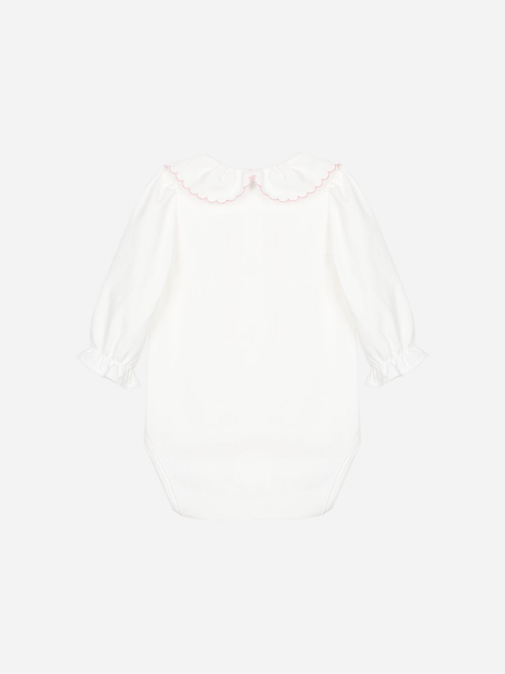 Ecru bodysuit with an elegant embroidered collar