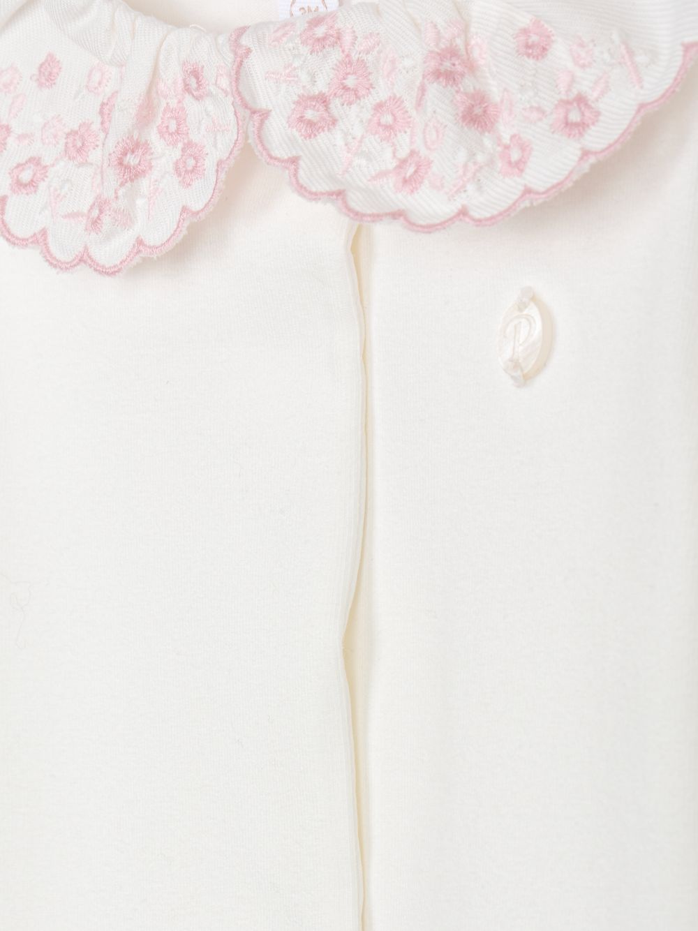Ecru bodysuit with an elegant embroidered collar