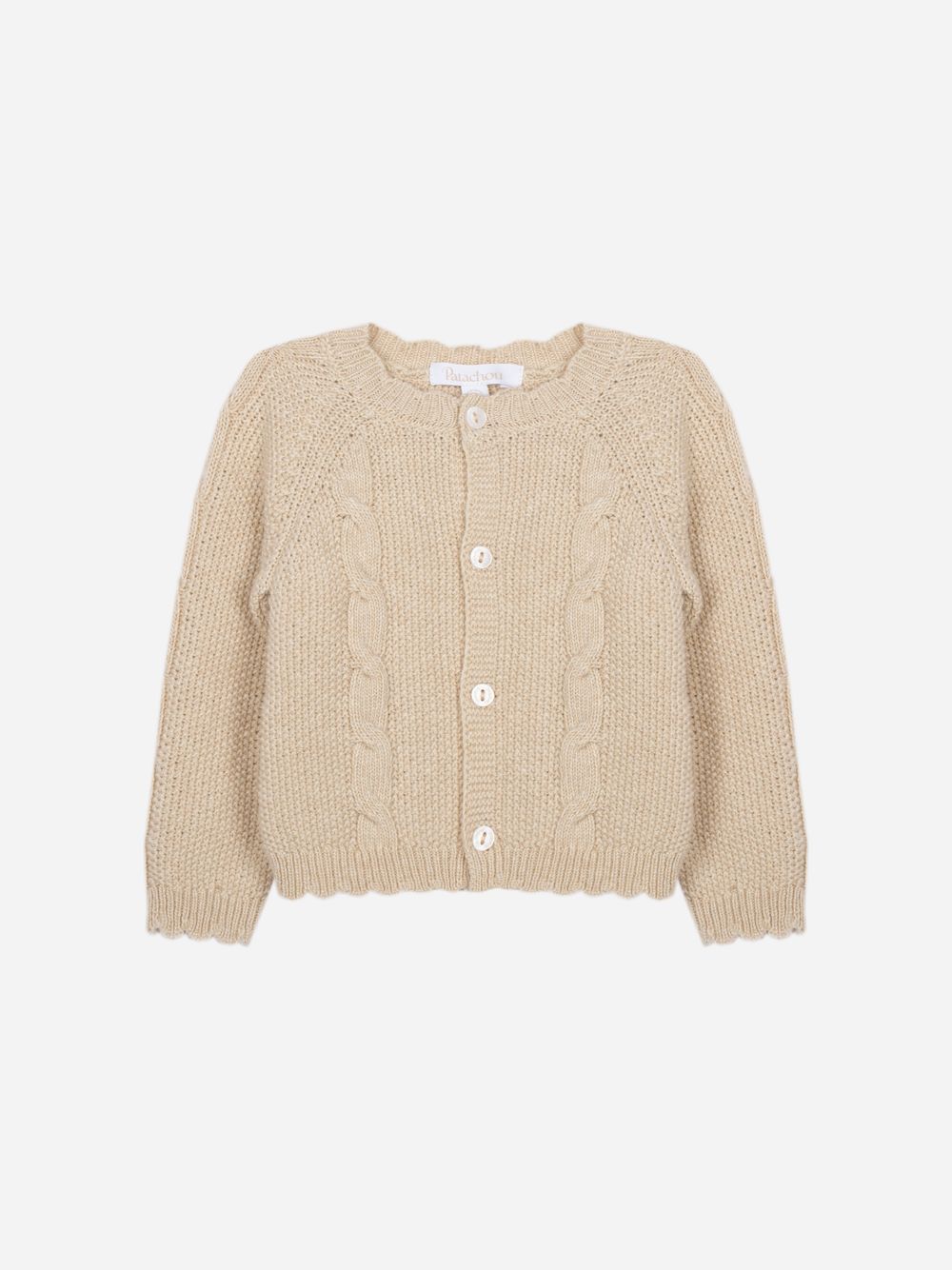 Beige knitted cardigan for girls