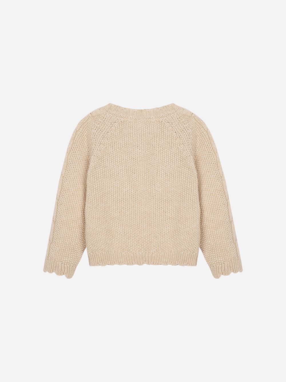 Beige knitted cardigan for girls