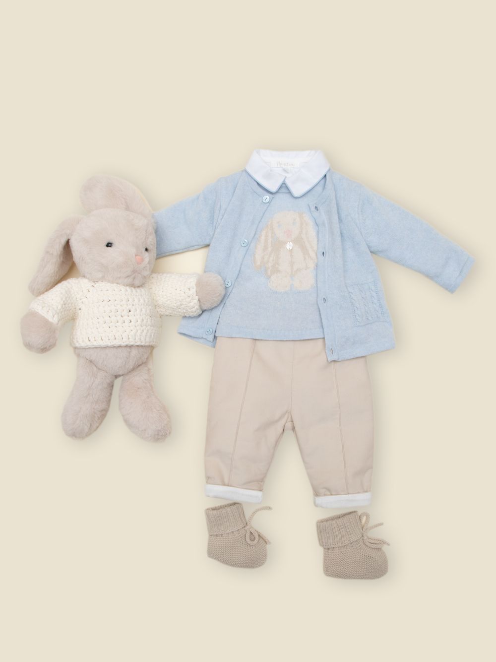 Simple beige baby trousers