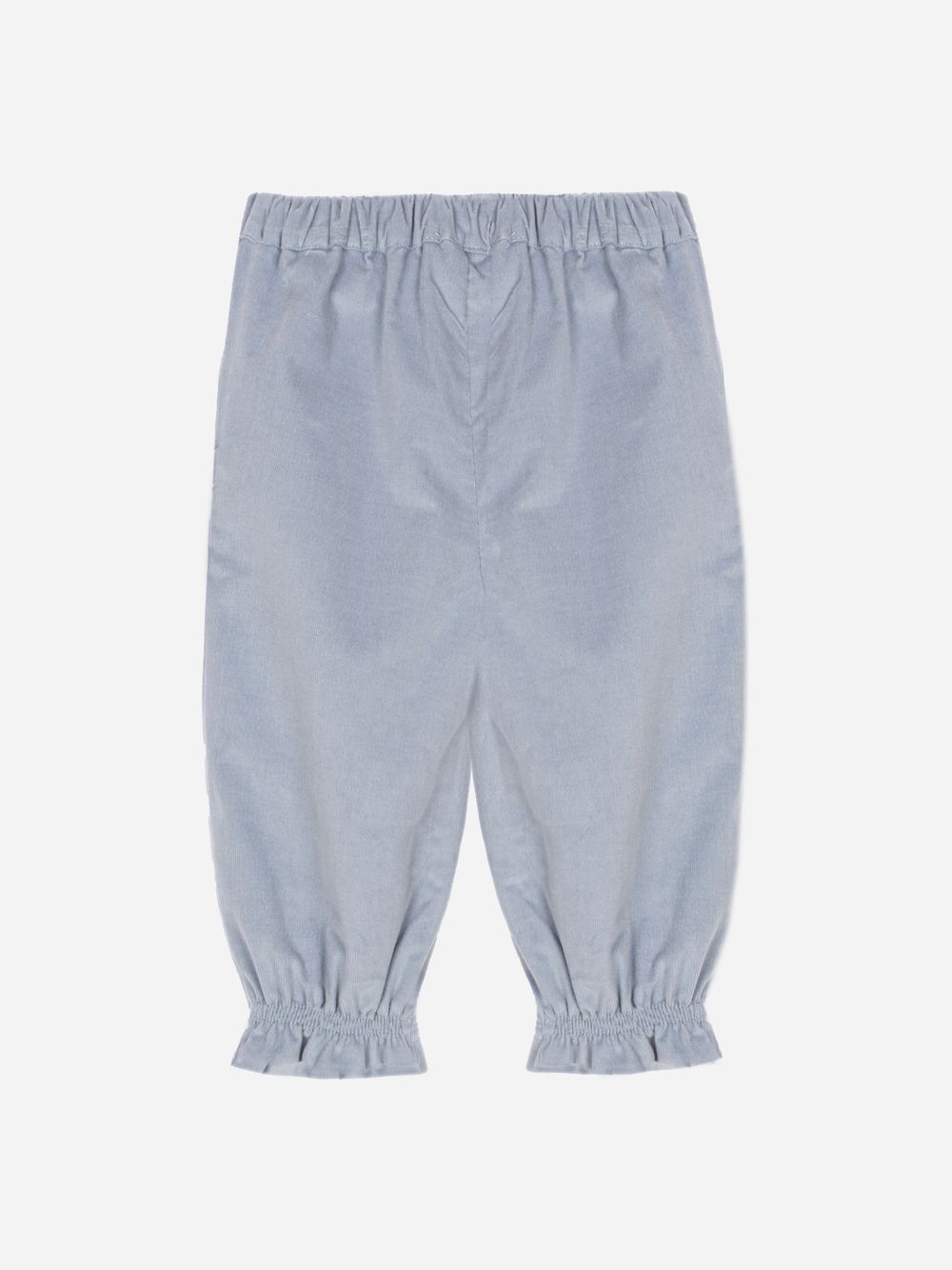 Elegant blue pants with ruffles