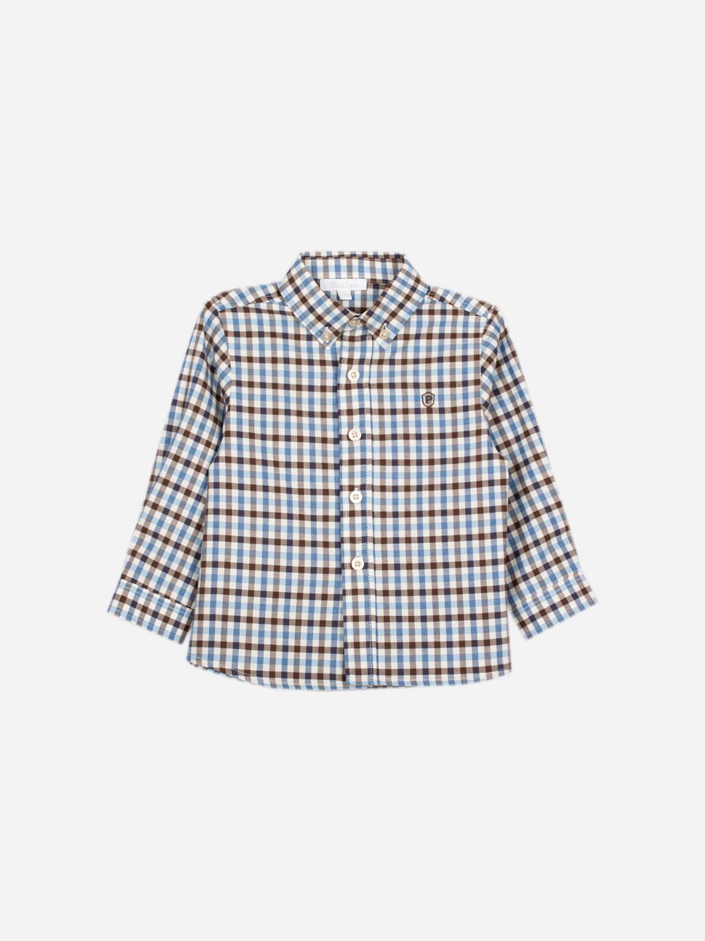 Elegant brown checked shirt for boys