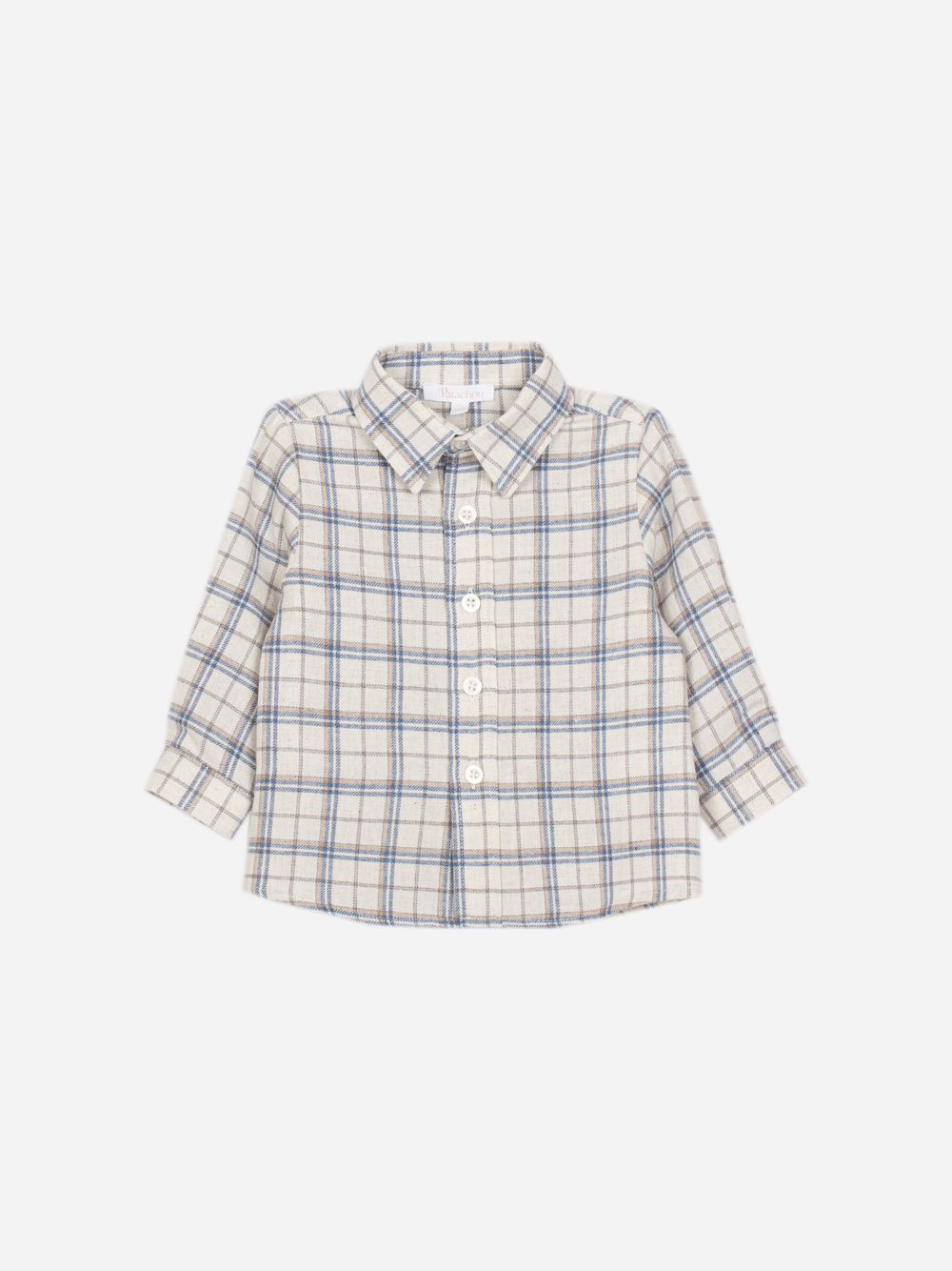 Elegant beige checked shirt for boys