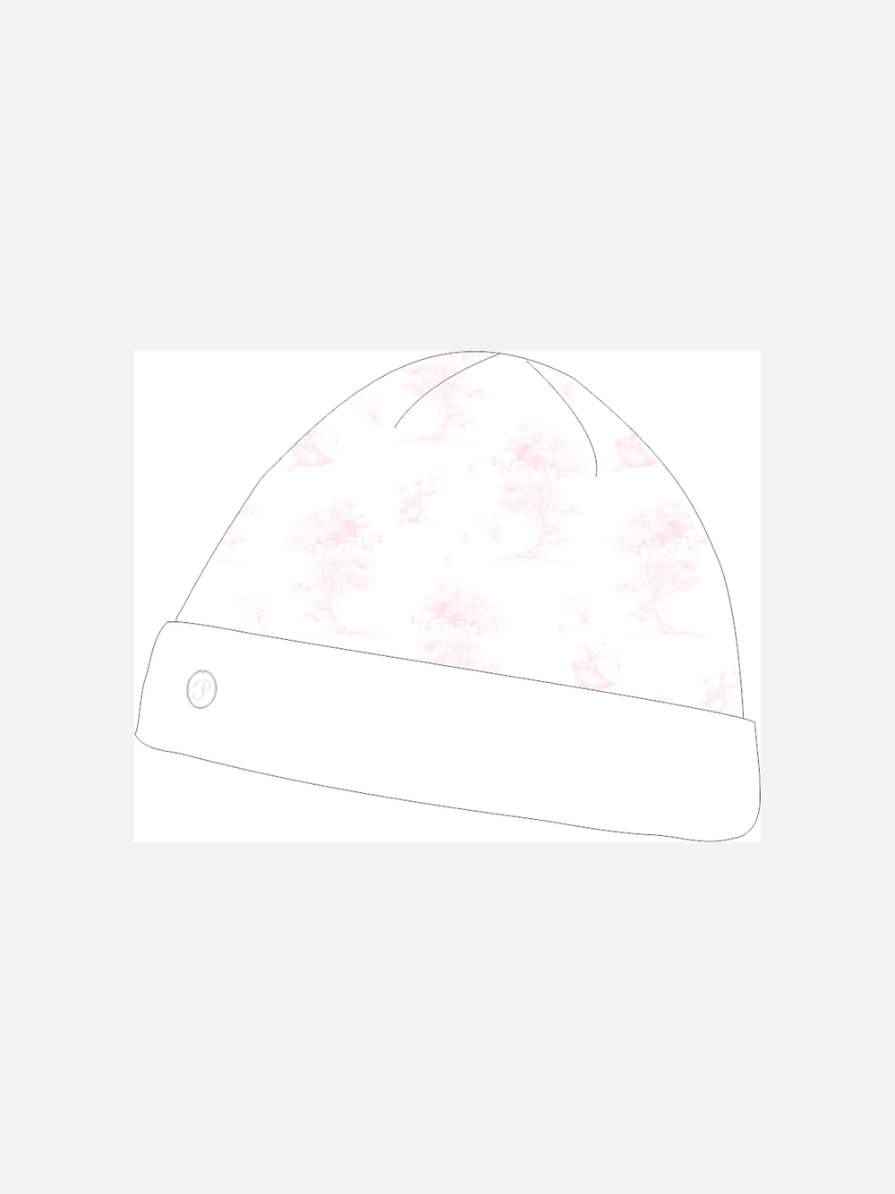 Pink bonnet with print