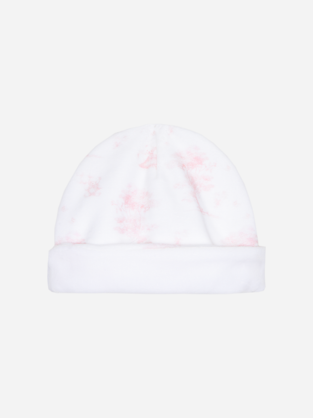 Pink bonnet with print