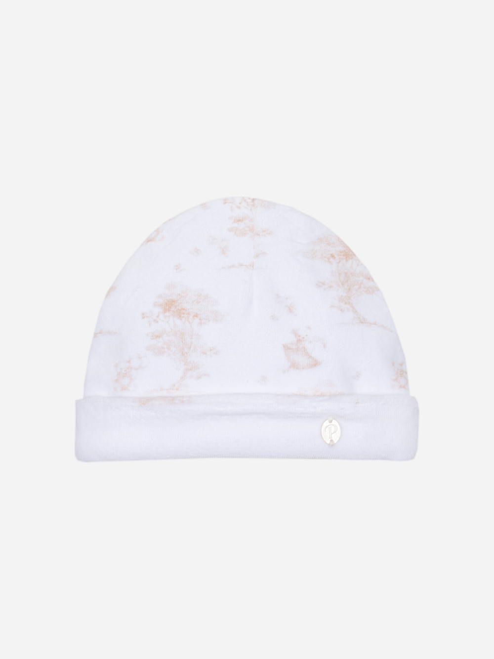 Beige bonnet with print