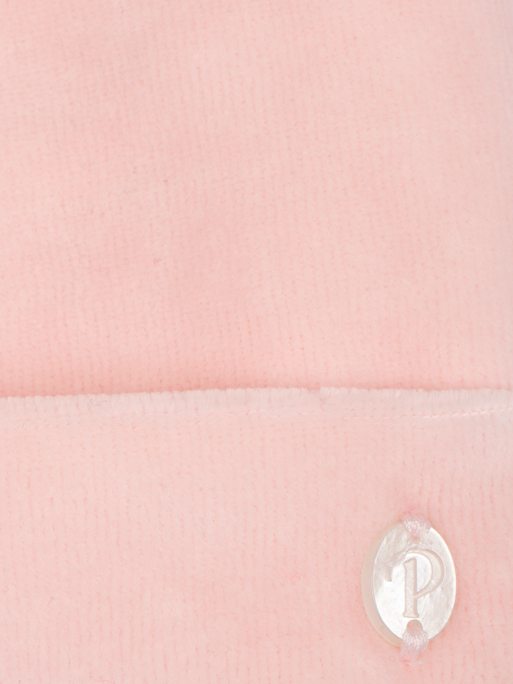 Pink velour beanie with pompom